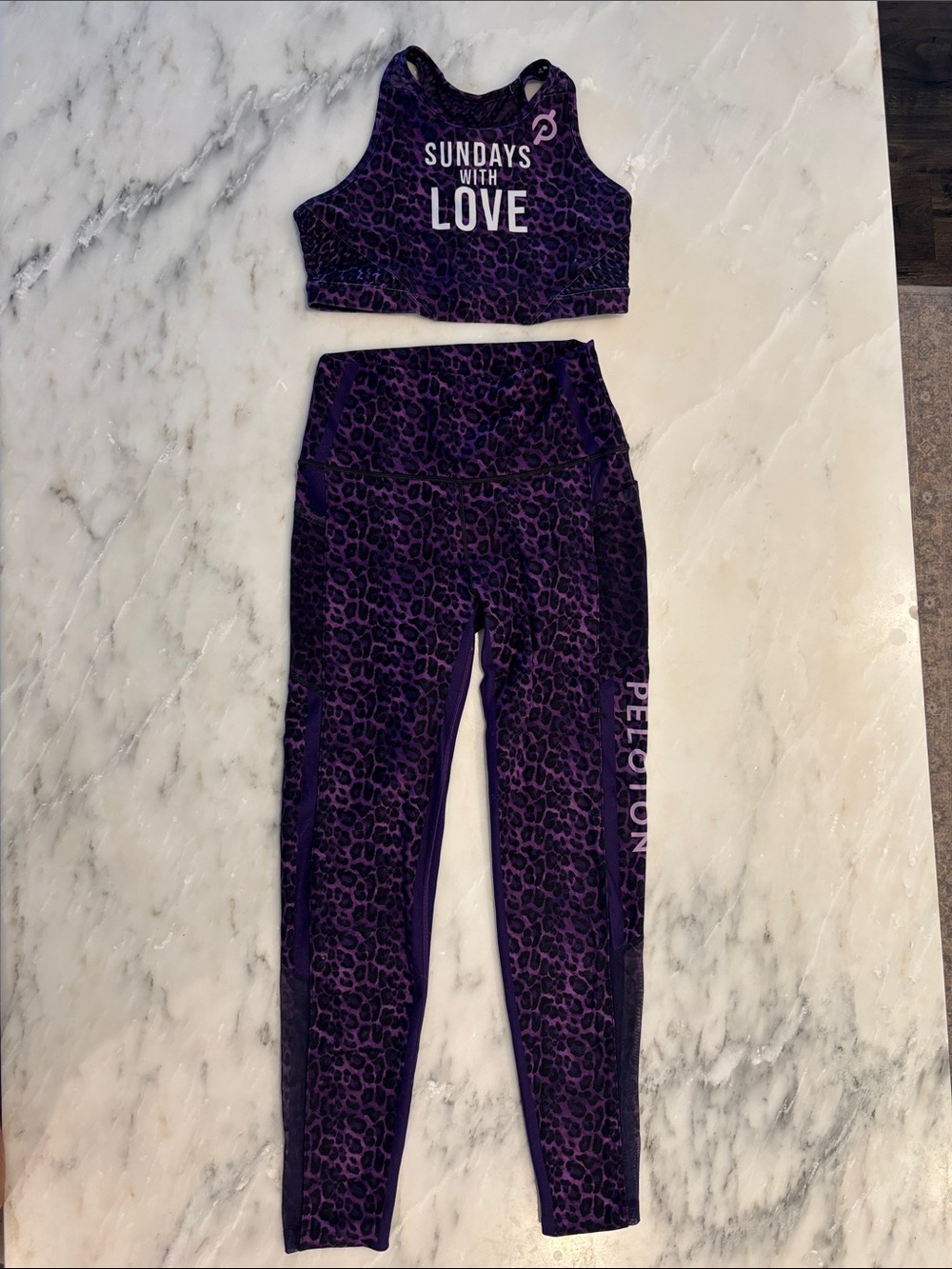 Peloton Purple Leopard Leggings & Sports Bra Set - Ally Love Style